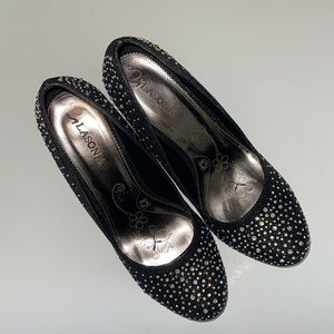 Lasonia, glitter rhinestone heels
